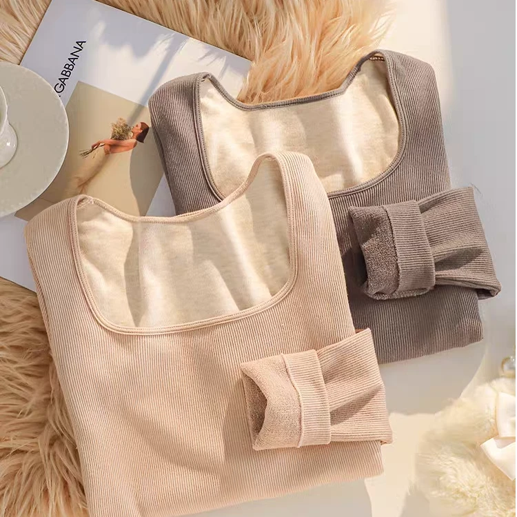 西夏尚美【968】秋季新款时尚女士方领保暖打底T恤