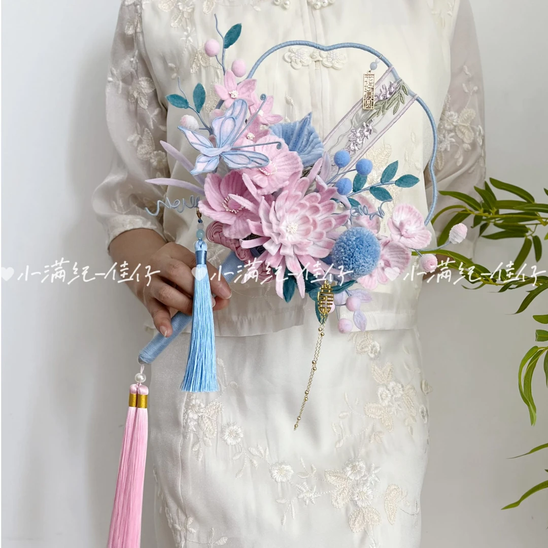 扭扭棒团扇材料包（轻云恋） 含全 套工具（夹板除外）及详细教程