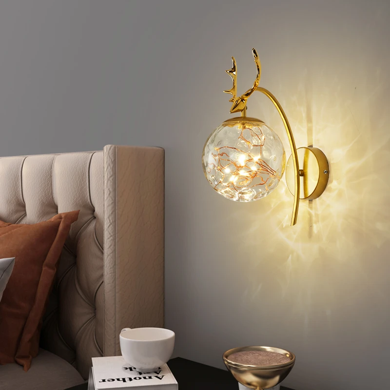 轻奢卧室床头灯客厅背景墙壁灯家用个性走廊玄关阳台灯餐厅书房