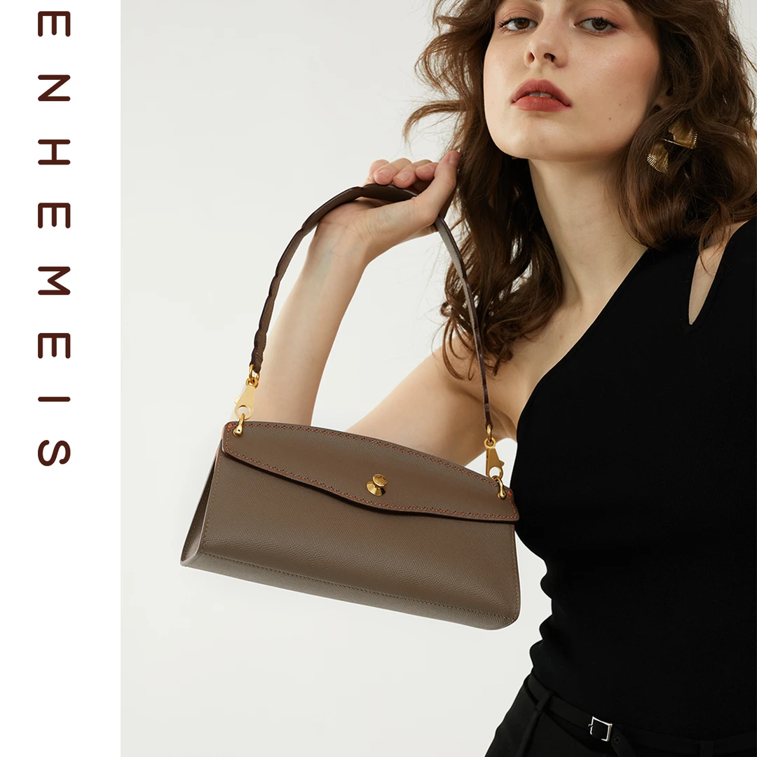 EHM 知礼系列单肩包轻奢真皮手腕包小众手提包包女手机高级感女包