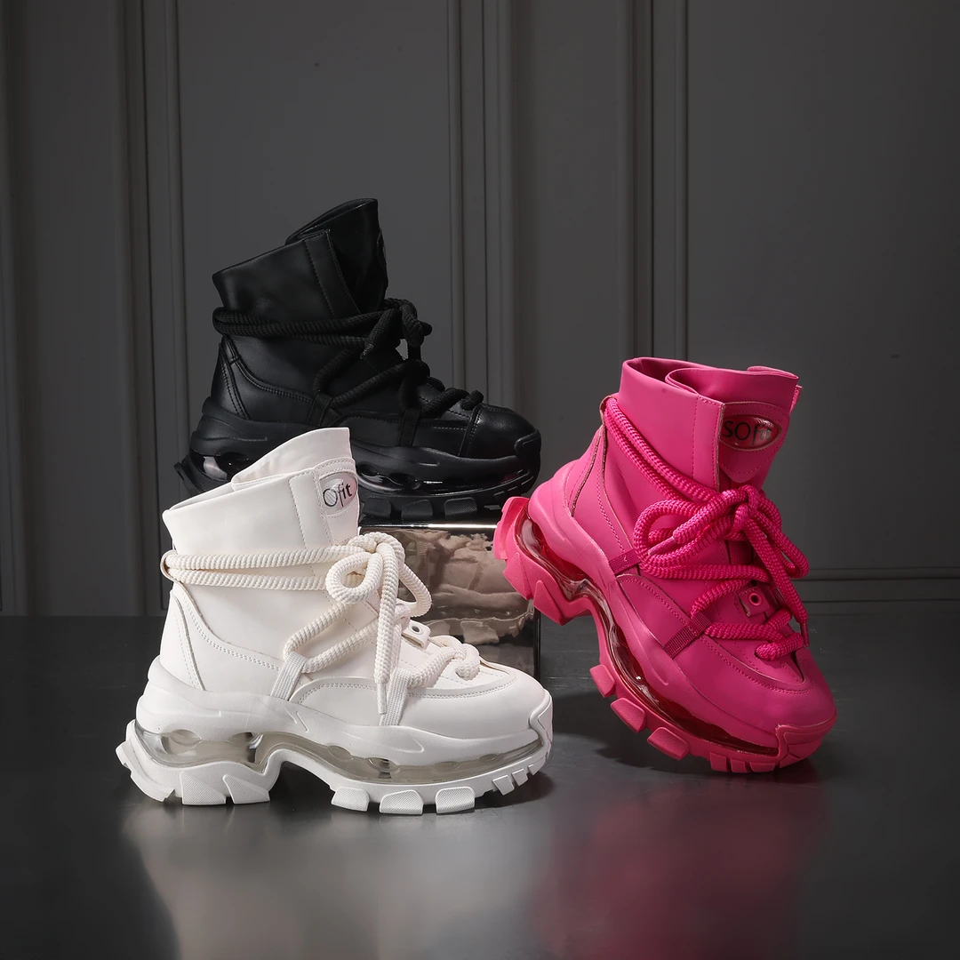 臻选●增高7cm时尚底潮流百搭女士休闲鞋高帮防滑666-20