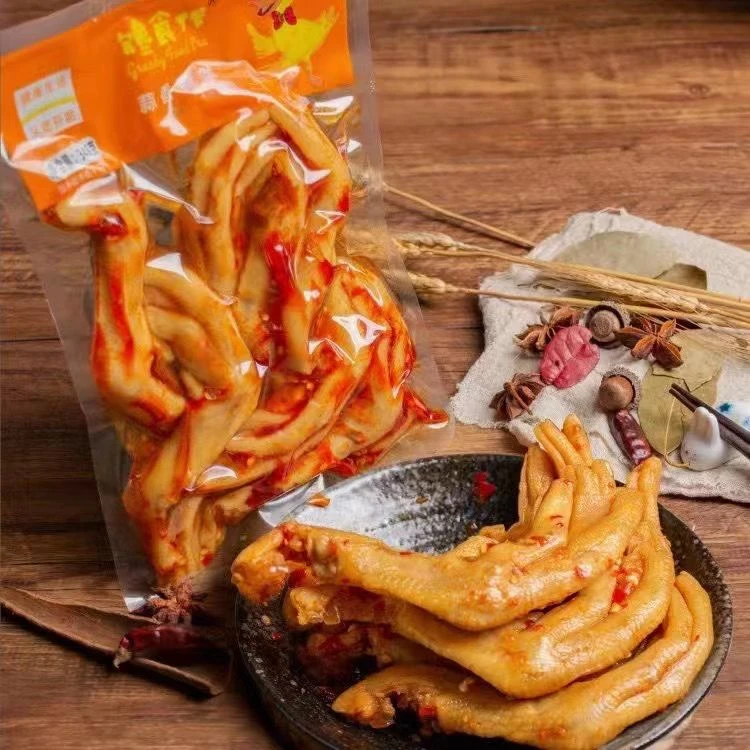 馋食代新包装香辣柠檬蒜香味鸭掌凤爪豉油鸡脚348g卤味餐饮下酒菜