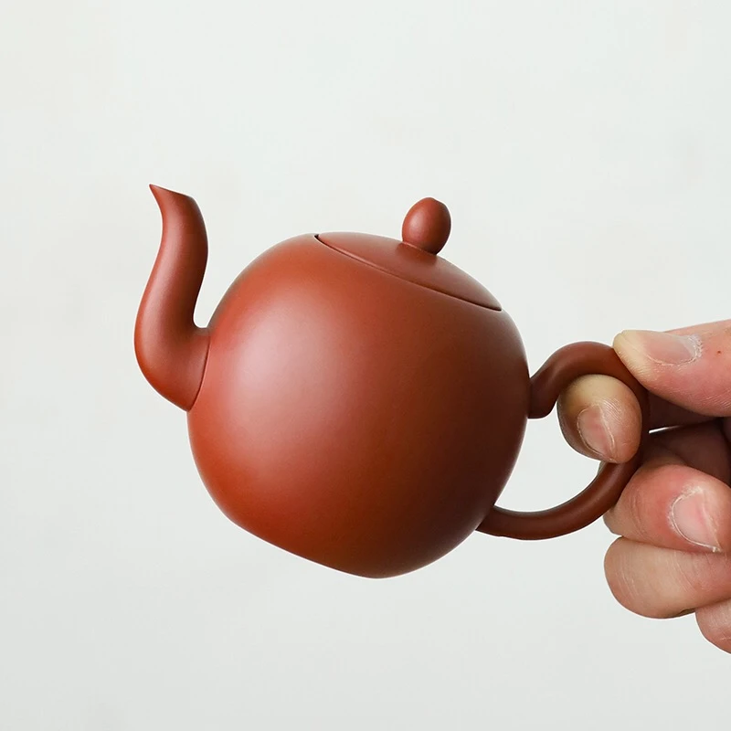 宜兴紫砂壶朱泥 美人肩中式家用泡茶壶 功夫茶紫砂茶具茶壶170cc