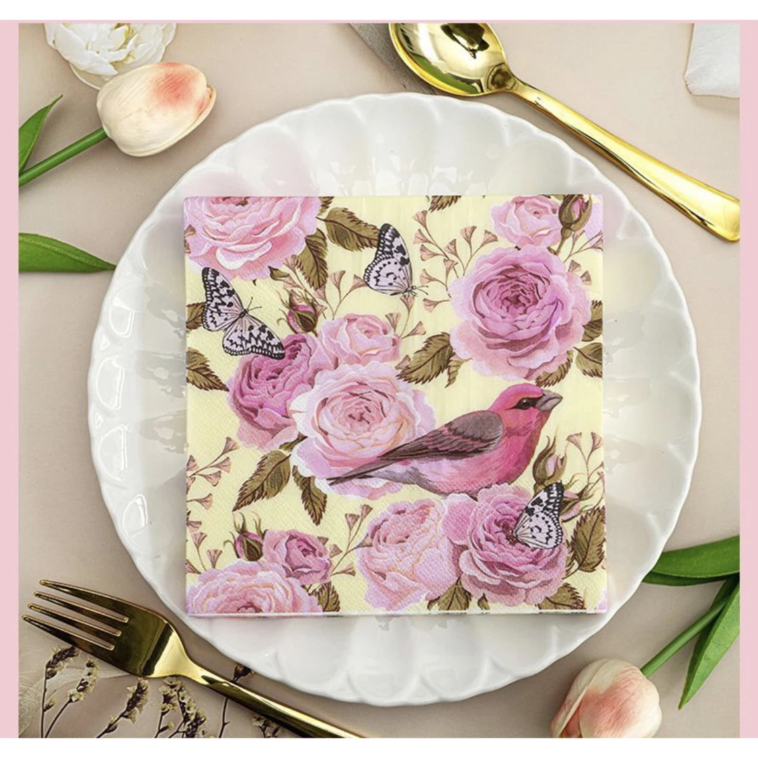 印花餐巾瓷片一份9包 一包20张 尺寸33cm*33cm