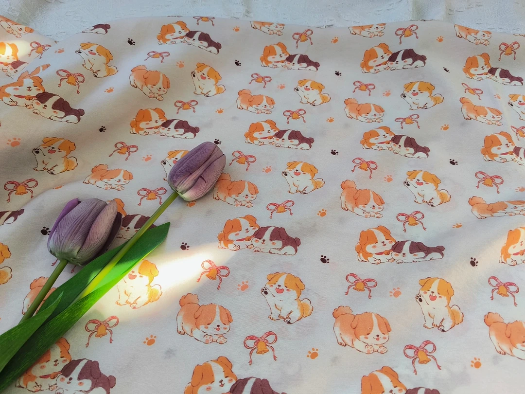 24年新款高密锦棉粉格小狗lo裙洛丽塔风格衬衫外套面料