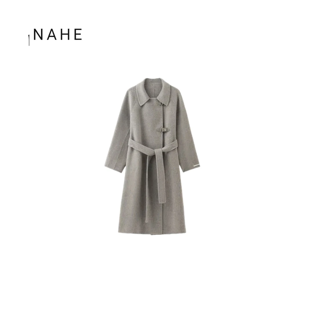 【格雷】双面山羊绒高端中长款大衣 冬季高奢新品毛呢气质时尚
