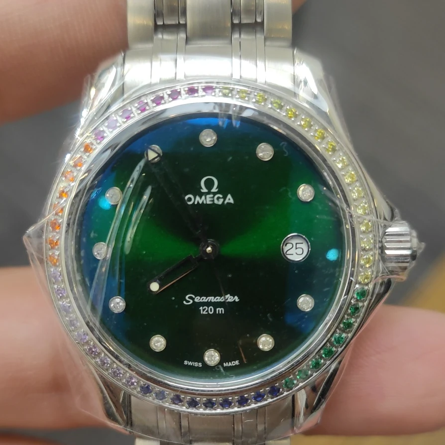 95新 Omega/欧米茄 表展 海马系列绿盘腕表/后镶钻/WHT021783