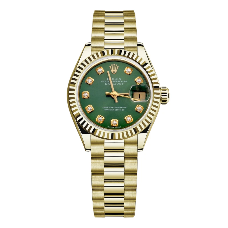 99新 Rolex/劳力士 日志型系列69178后钻绿盘腕表/WHP030833