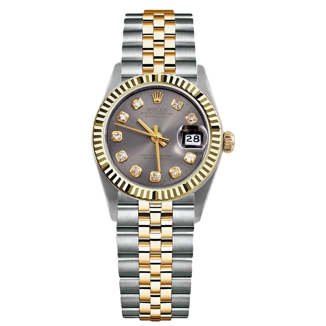 99新 Rolex/劳力士 日志系列69173腕表/灰盘后钻狗牙圈/whp023709