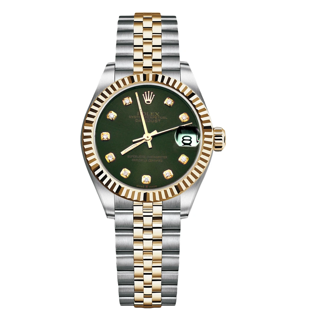 95新 Rolex/劳力士 日志68273腕表/狗牙圈绿盘/后钻/WHP027196