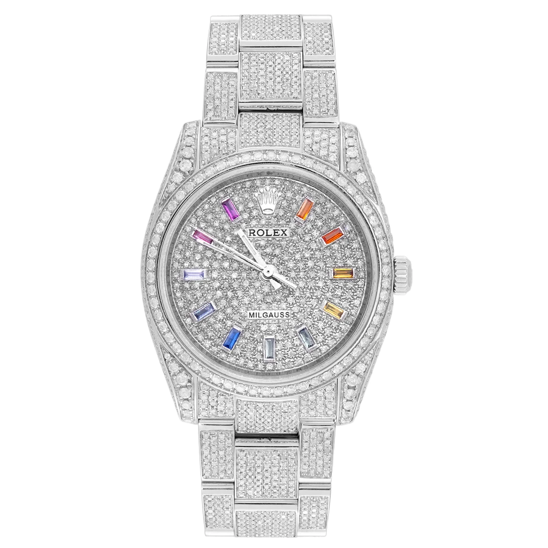 99新 Rolex/劳力士 114200满钻自动机械腕表/后镶钻/WHT018226