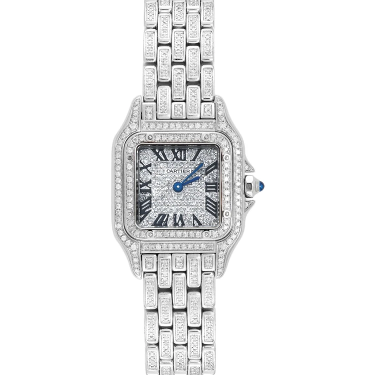 99新 Cartier/卡地亚 猎豹系列W25033P5满钻腕表/后钻/WHP021764