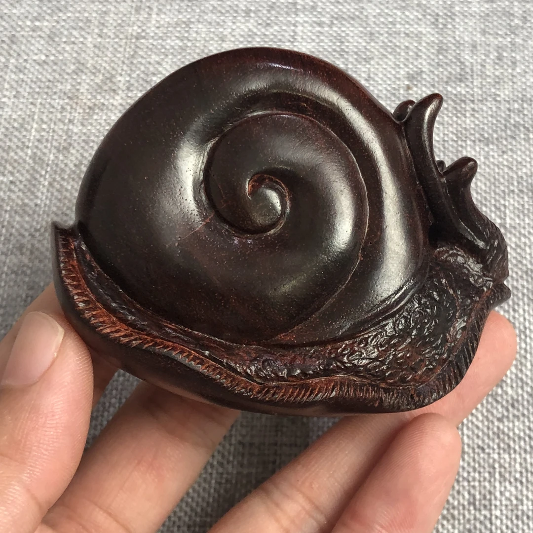 ml0470印度小叶紫檀蜗牛,长宽厚约:7.4/5.5/2.4cm,53.6g