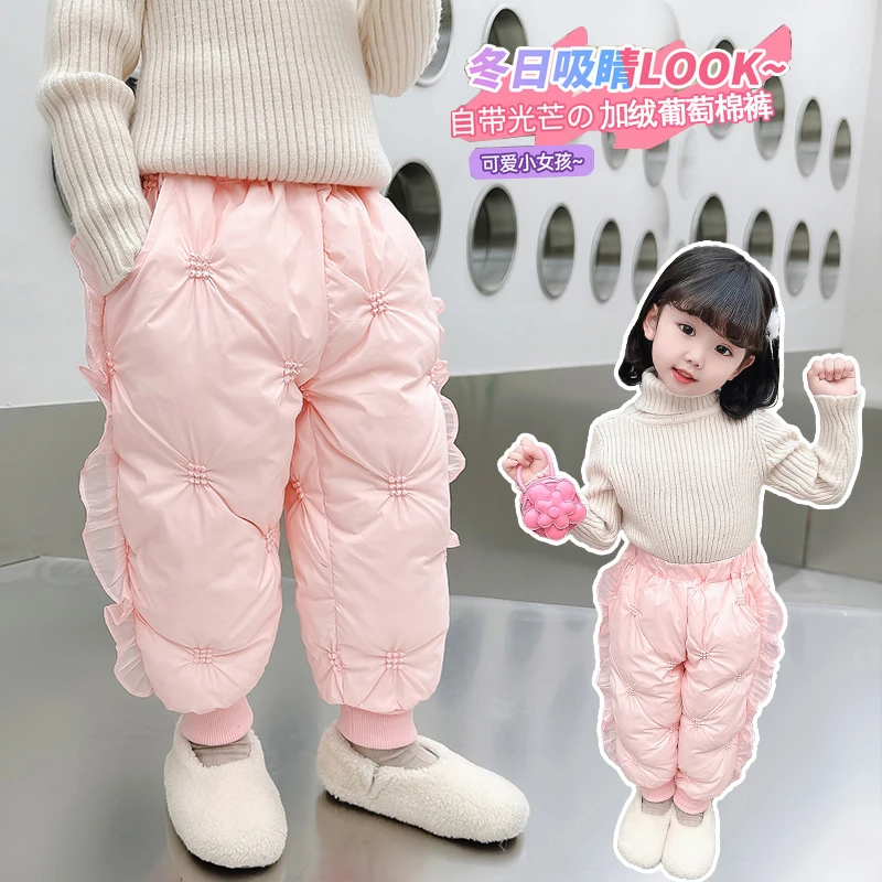 儿童棉裤宝宝童装冬季加厚保暖小童女童保暖棉裤外穿防水长裤新款