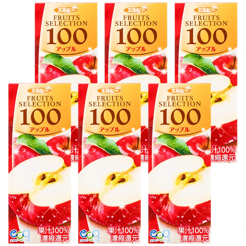 临期日本进口艾尔Elbee比苹果汁饮料儿童健康日式饮品盒装200ml