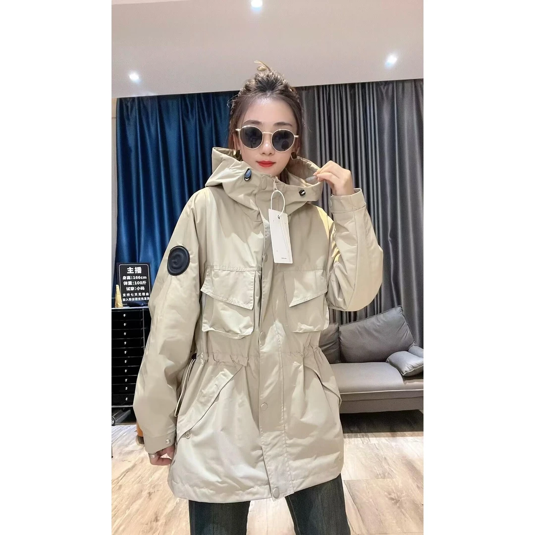 欧货贴标加棉时尚风衣女中长款2024秋季新款洋气网红宽松收腰外套