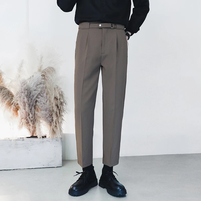 高级感男装推荐裤子男款爆款2025新款休闲裤穿搭九分西裤宽松垂感