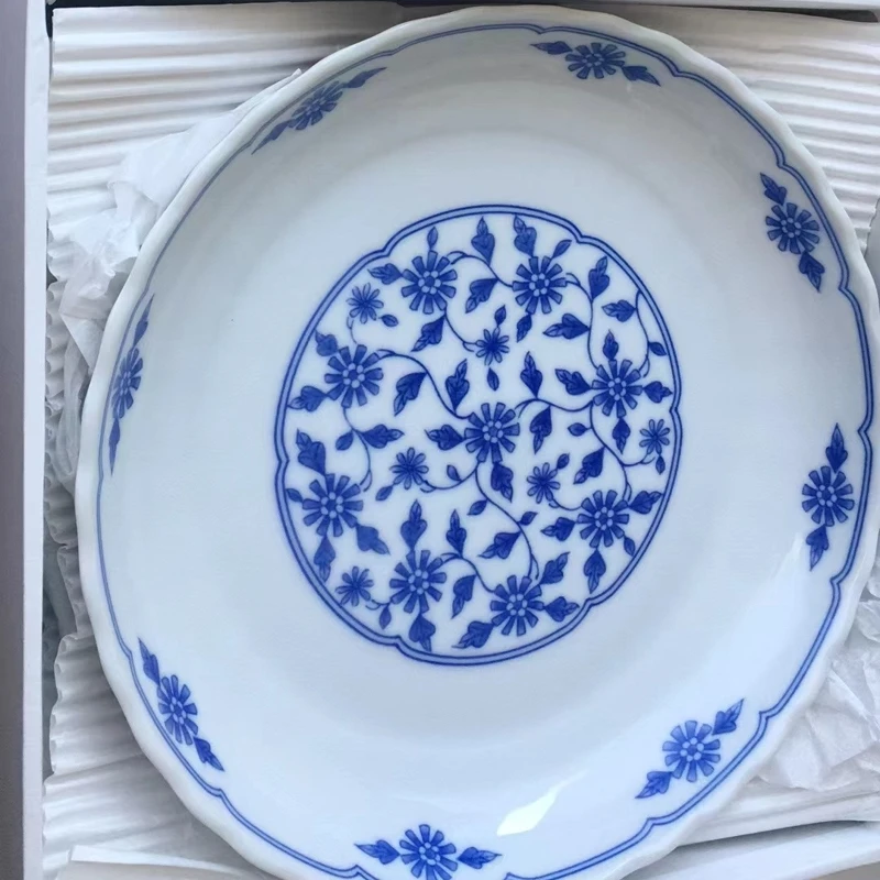 【青山精选】5913中钵5片装色绘小花盘