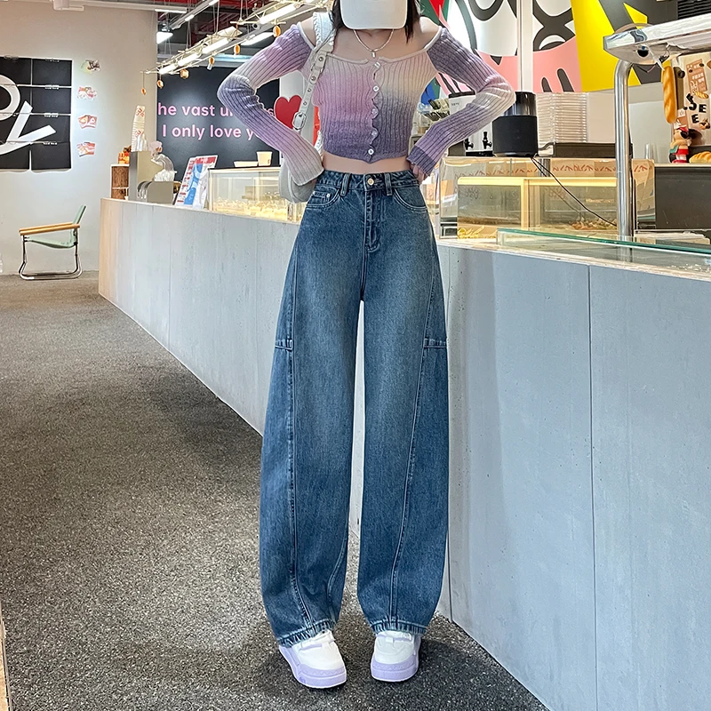 ZENGZHI/增致牛仔JSY9302秋季女士新款垂感简约款阔腿低腰牛仔裤