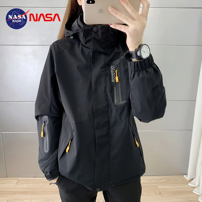 NASA联名冲锋衣外套女三合一可拆卸秋冬防水防风进藏登山服团购男