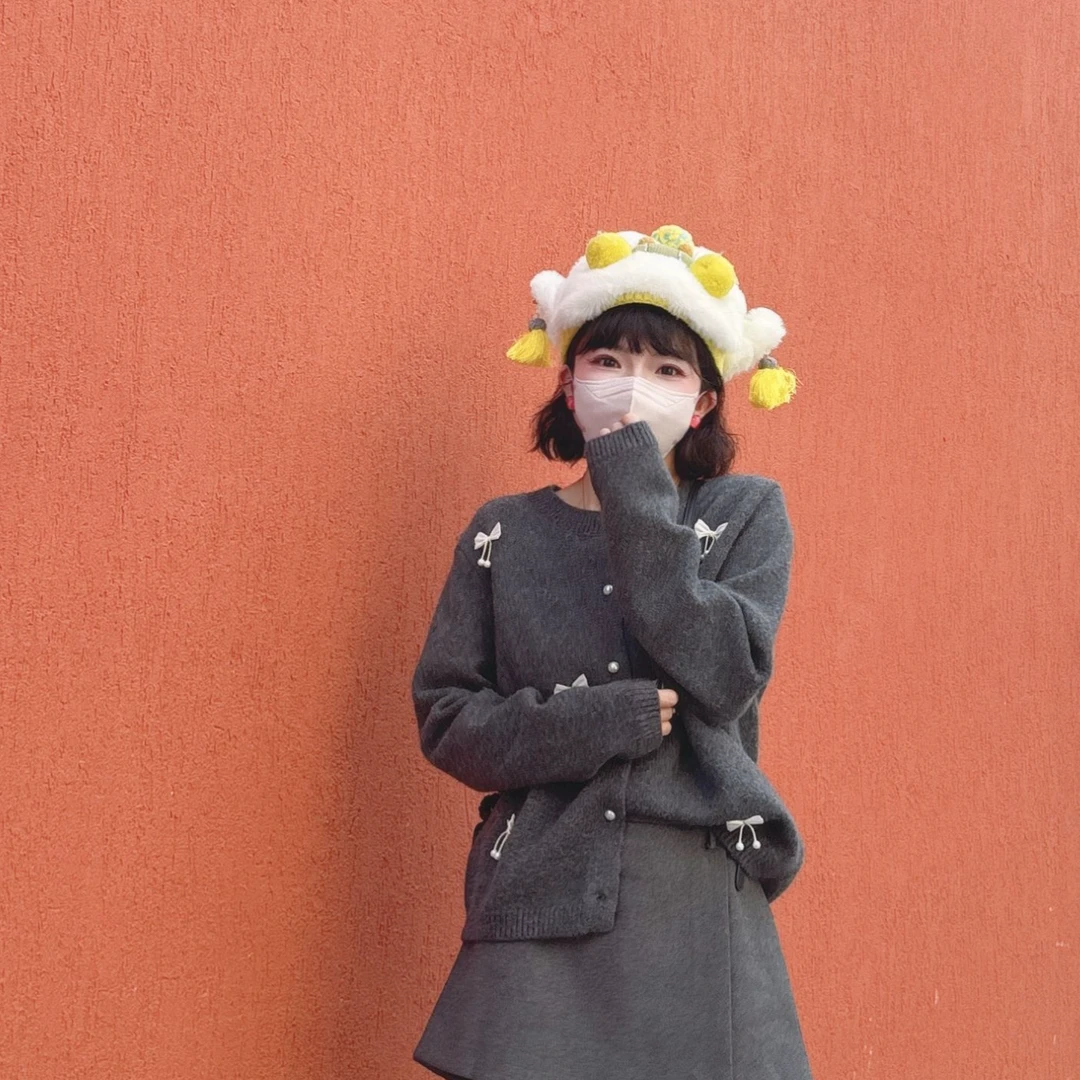 【蔓沐 】甜美风秋冬圆领套头减龄显瘦小个子毛衣上衣 242126