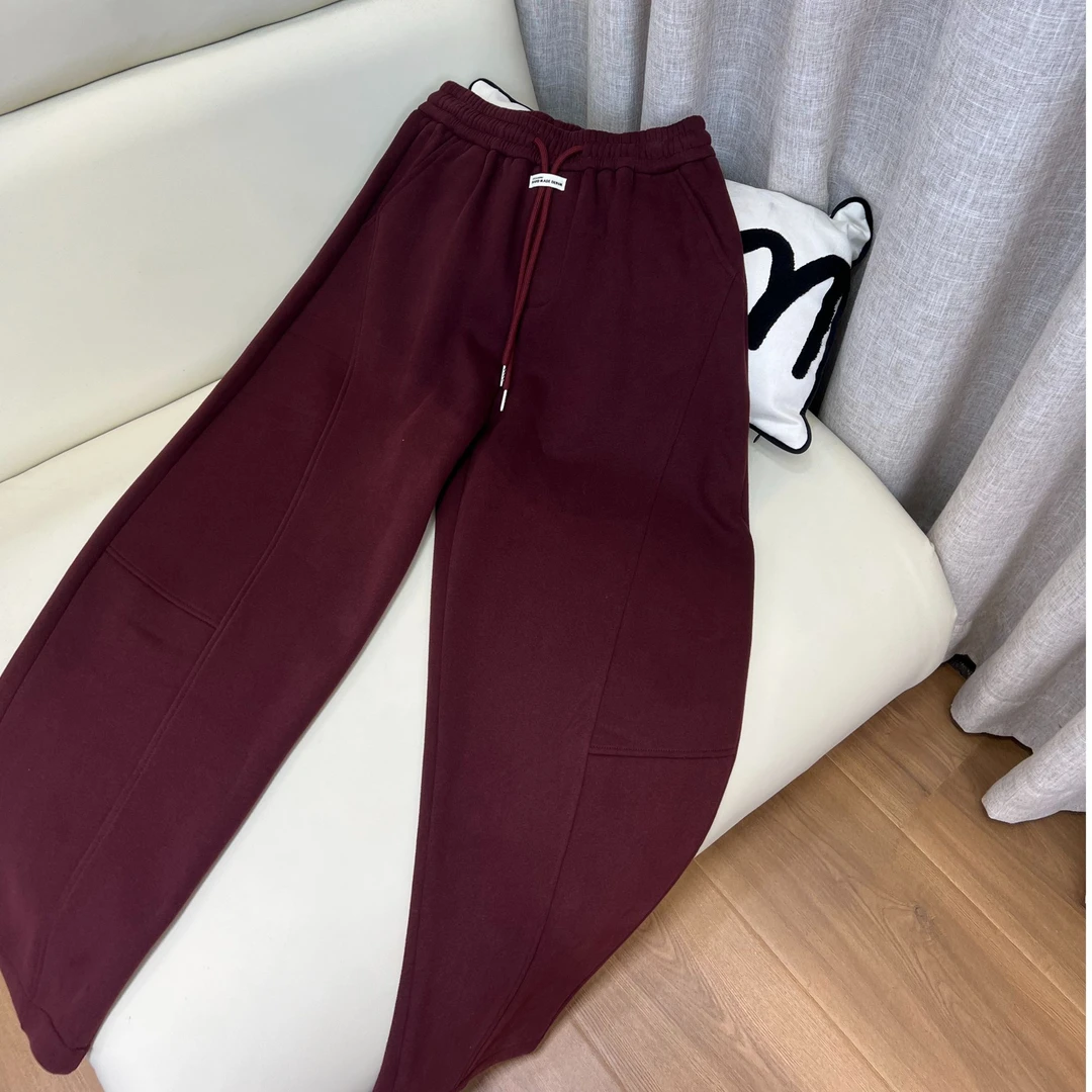 【米花】秋冬款加绒抽绳高级感直筒休闲裤 242231