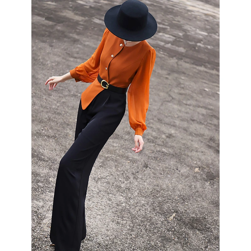 MEXCOCO/兰瑟儿秋季新款气质高级感通勤高腰拼接连体裤103QH9099