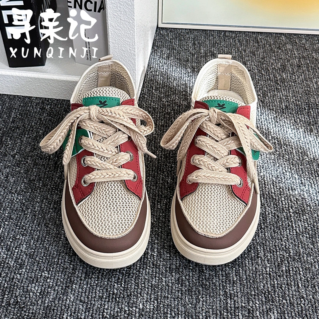 春季外穿透气包头凉拖鞋女2025年新款韩版百搭平底休闲鞋网面女鞋