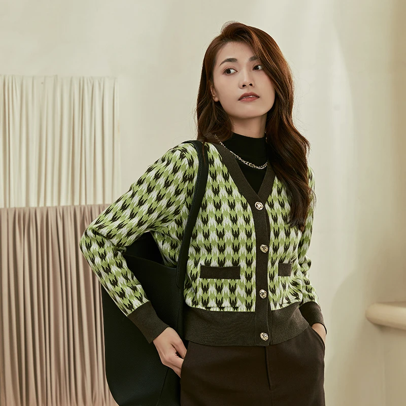 普普风复古摩登氛围感时尚长袖针织开衫女ND2Z19339L