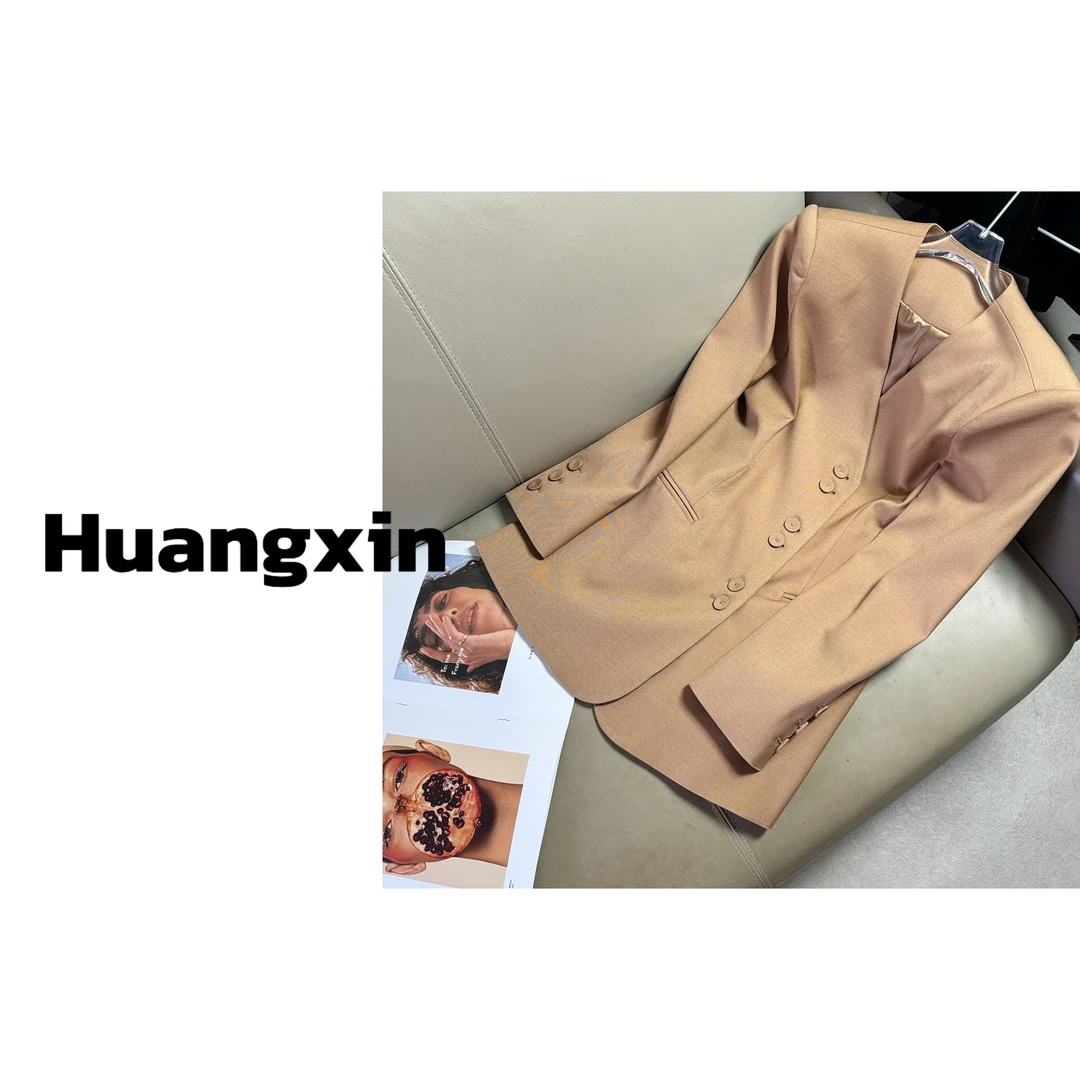 时尚优雅大气精致百搭秋冬长袖女士气质极简韩版西装