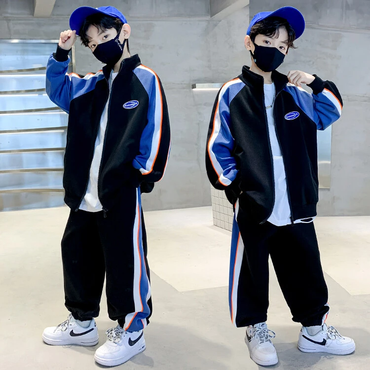 男童秋装新款大童套装2025中大童儿童春秋运动男孩洋气帅气两件套