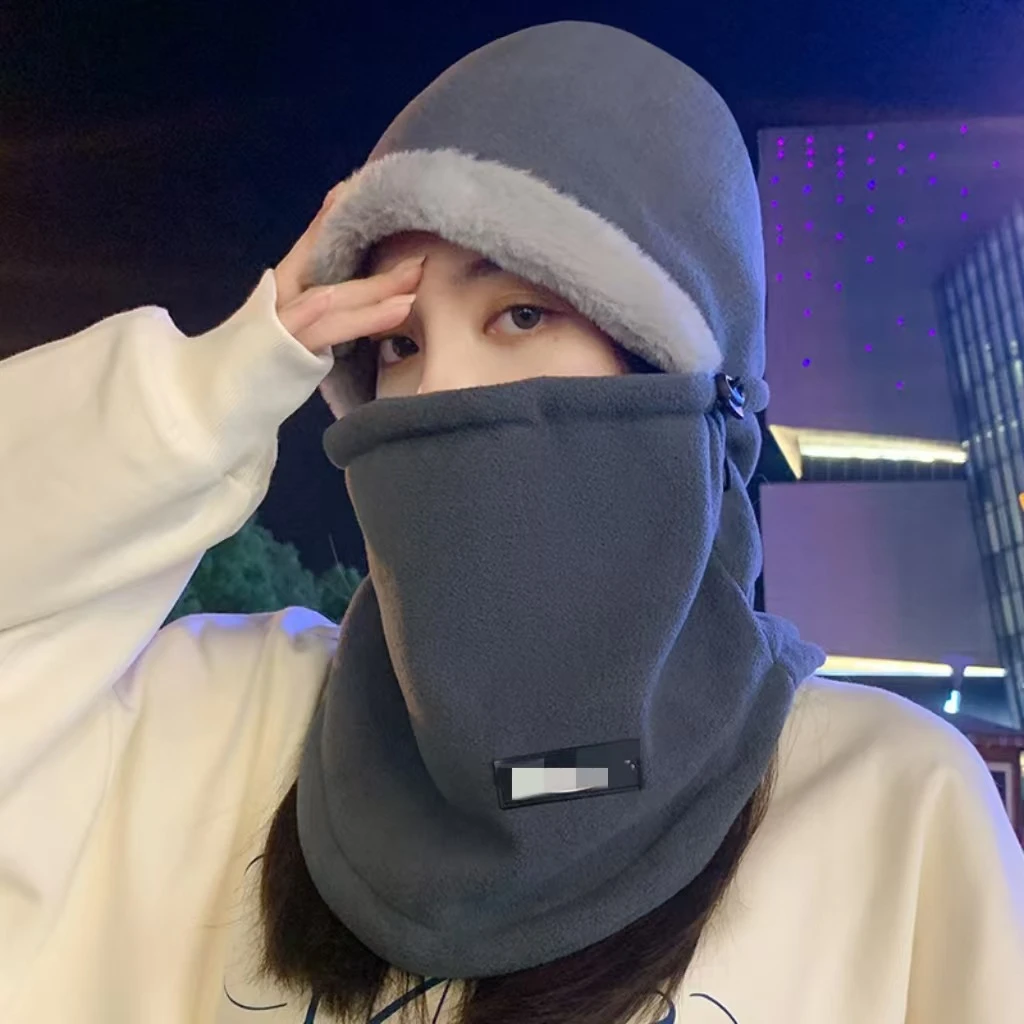 2025新款帽子女款冬季围脖一体电动车骑行保暖神器防风防寒秋季