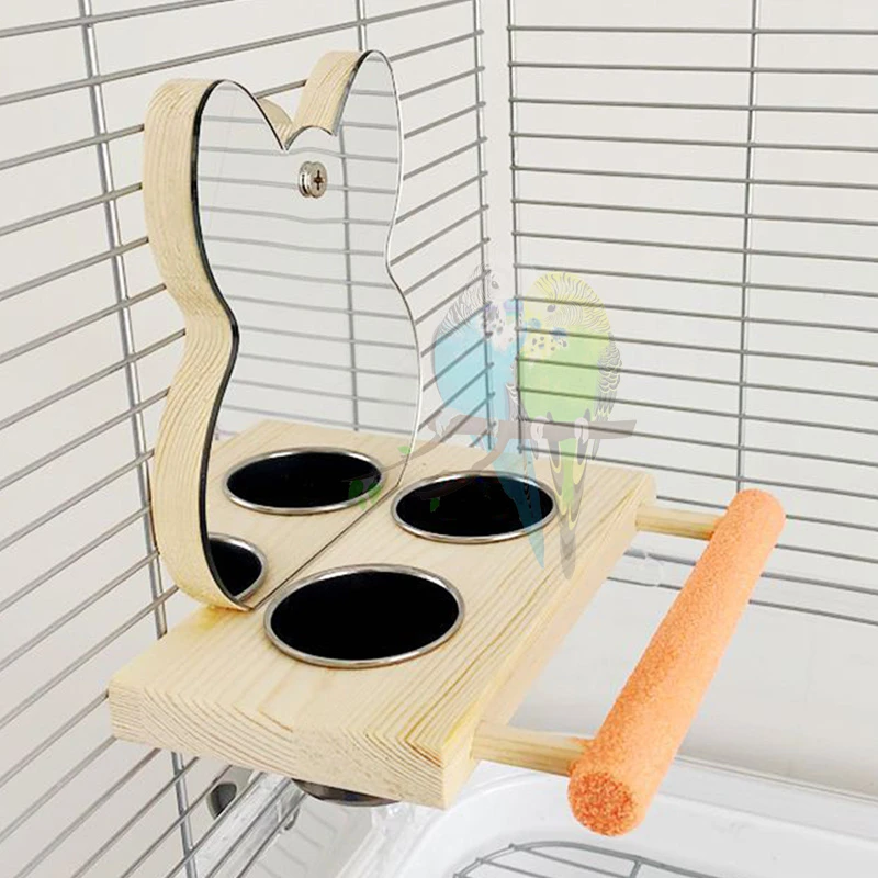 鹦鹉站杆镜子食杯盒不锈钢玩具磨爪玄凤牡丹虎皮中小型鸟笼子用品