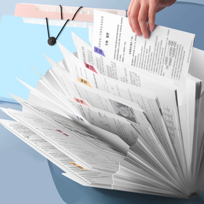 a4风琴包文件夹多层学生试卷夹收纳袋资料册大容量办公分类文件袋