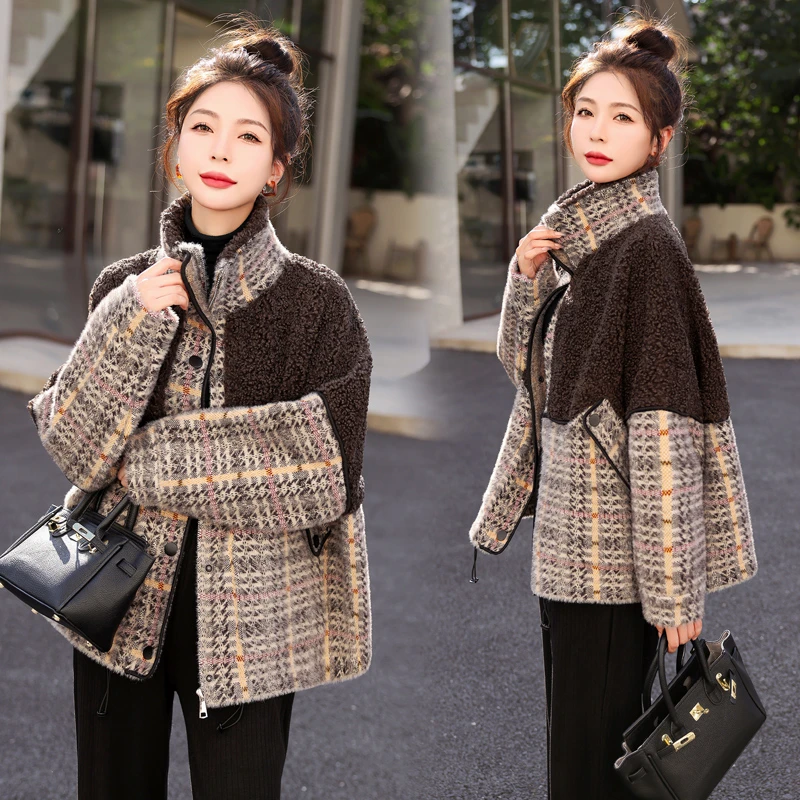 小香风毛绒皮毛一体大衣女冬款加厚高级感小个子时尚毛毛外套