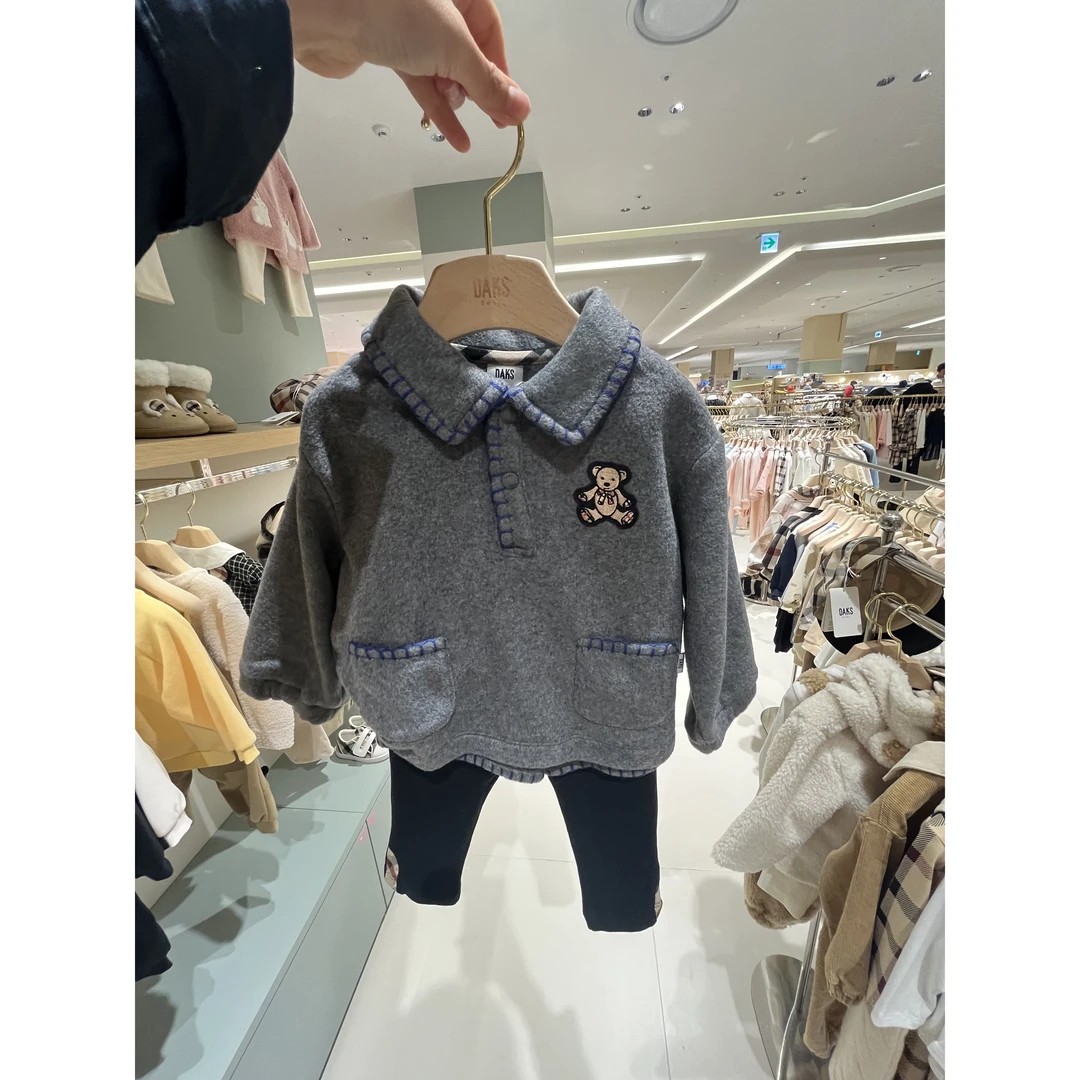 韩版24冬儿童时尚卫衣+假两件裤套装10026