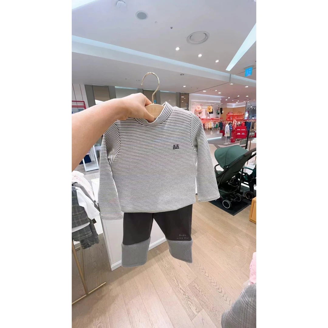 韩版24冬儿童磨毛内搭T恤09052