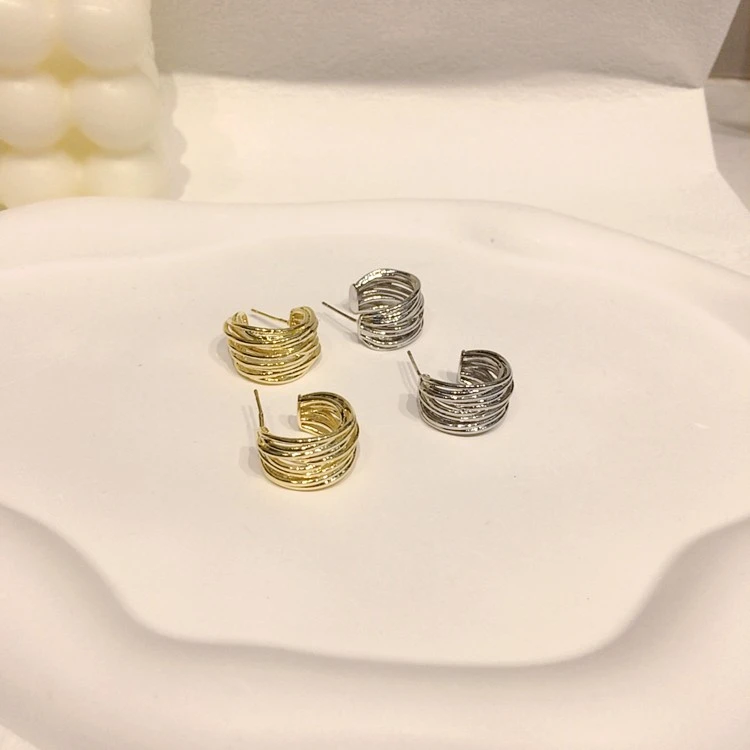 铜合金珐琅耳饰 时尚轻奢百搭欧美风耳环