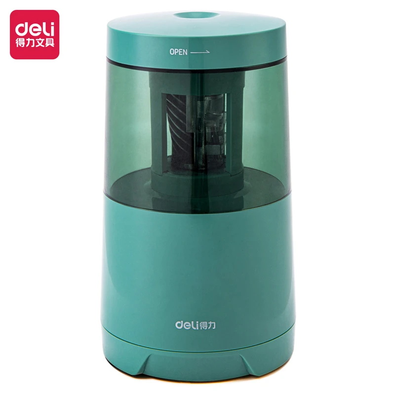 得力电动削笔机电池usb接口双驱动洞洞铅笔转笔刀套装多功能