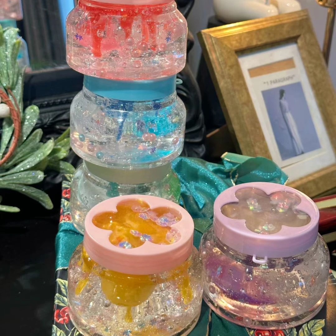 新款高透冰山蜡皮起泡胶越玩越大高颜值史莱姆解压可拉丝不粘手
