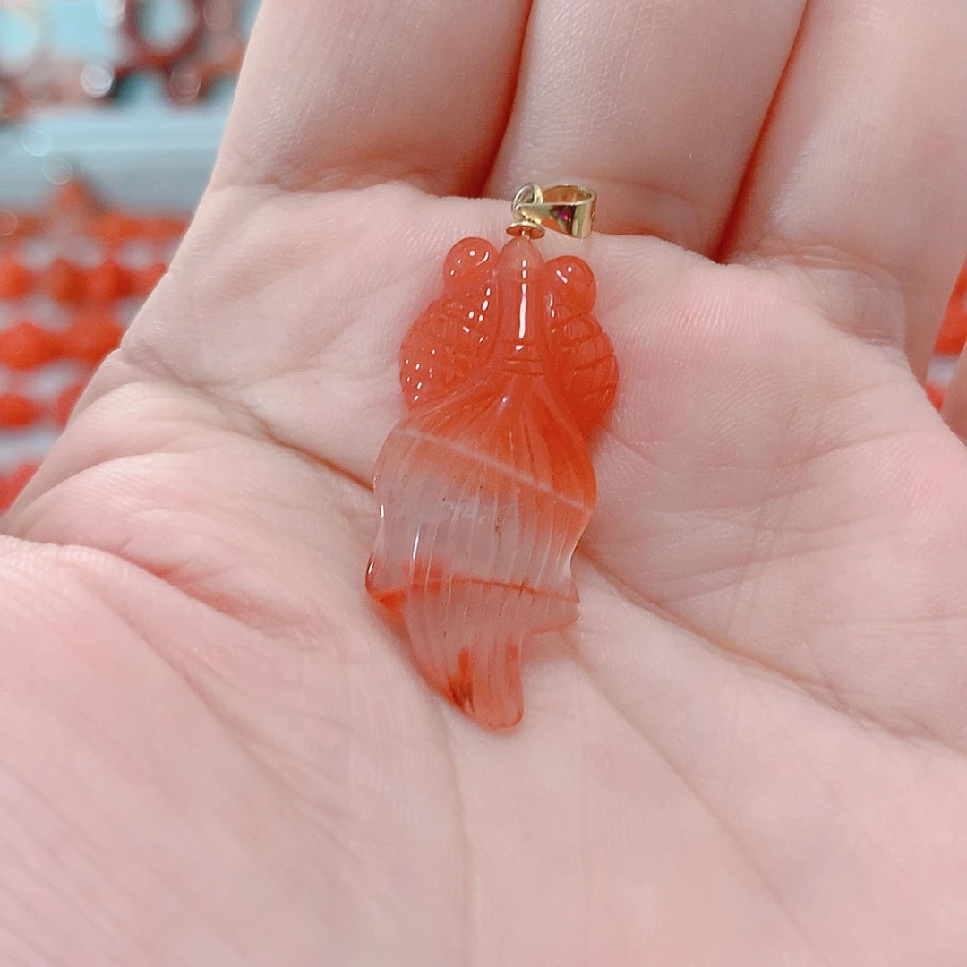 南红玛瑙吊坠(不含链)银S925镶嵌