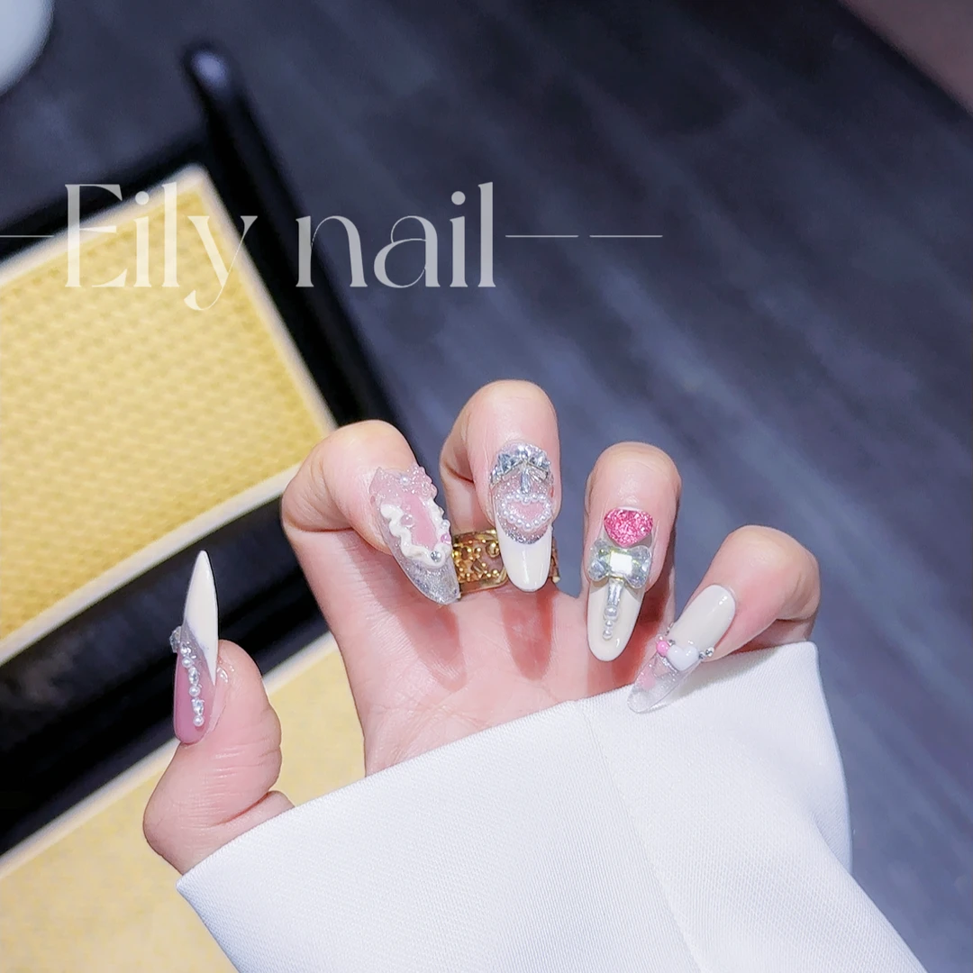 【美少女壮士】EilyNail设计师轻奢高定纯手工穿戴甲欧式公主风美甲