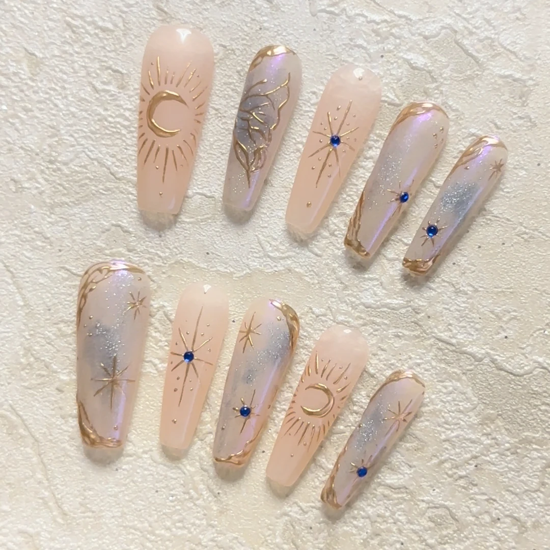 【巴洛克少女】EilyNail设计师纯手工穿戴甲纯手绘美甲