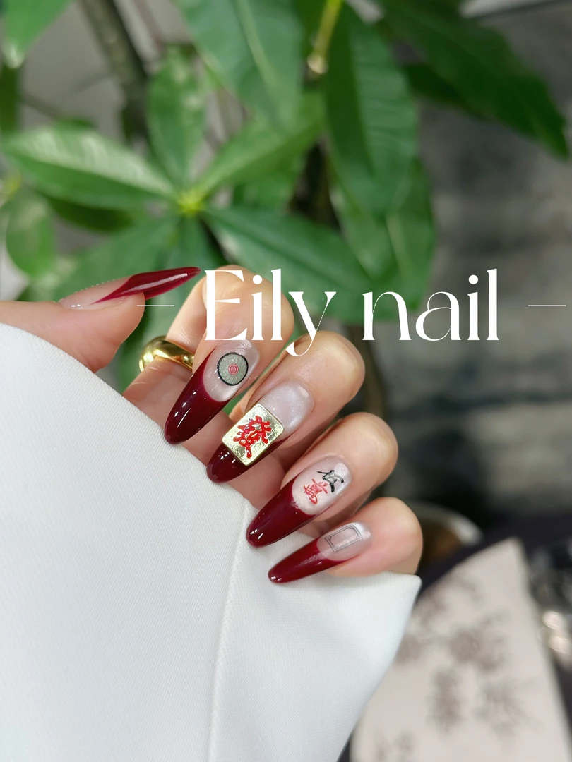 【杠上开花】EilyNail设计师轻奢高定纯手工穿戴甲高位法式麻将美甲