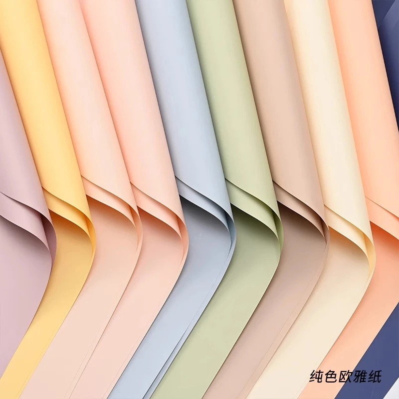 H H 韩风初恋纯色纸 欧雅纸鲜花包装纸马卡龙单色防水纸包花纸