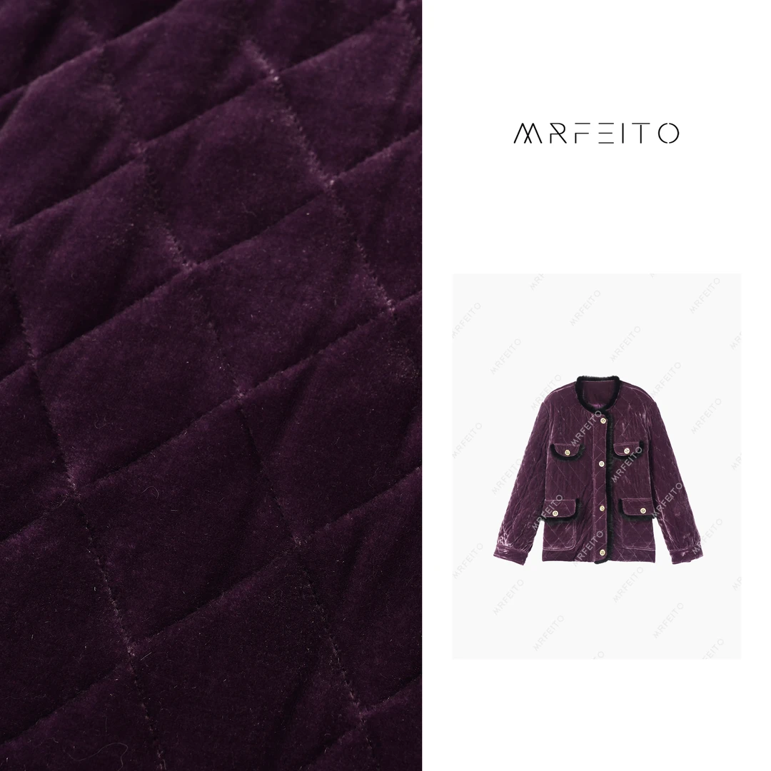 【冬日爱丁堡】绗缝菱格绒面小香外套H270W01D29263