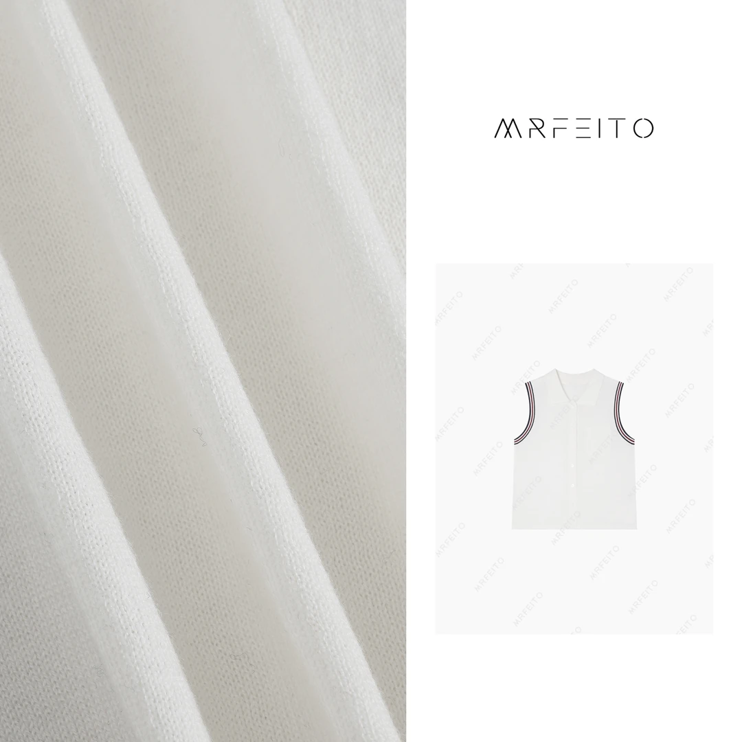 精纺翻领polo领女士无袖衬衫H1BX01Q26807