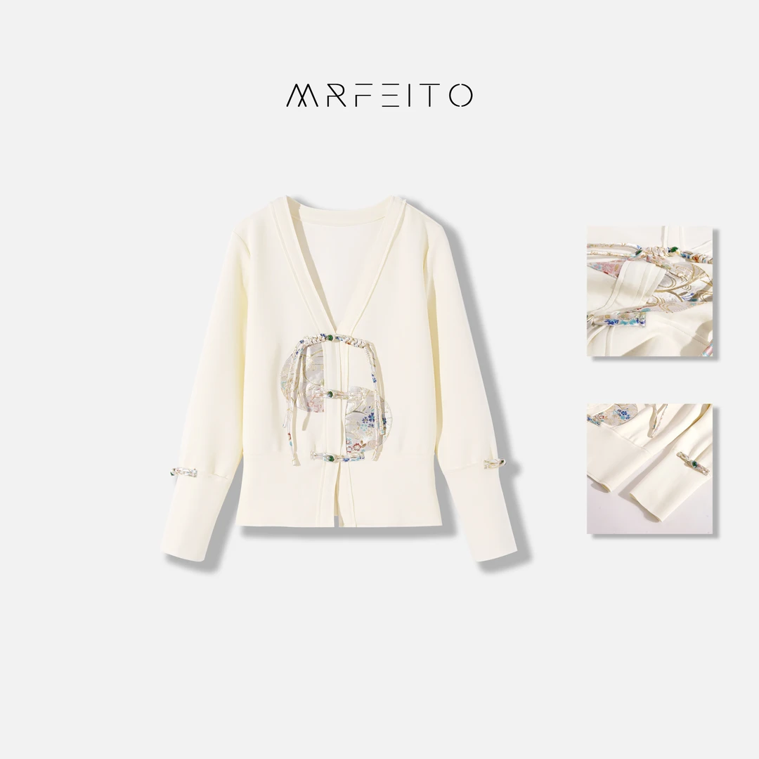 新中式盘扣V领女士外套H238W01C23780
