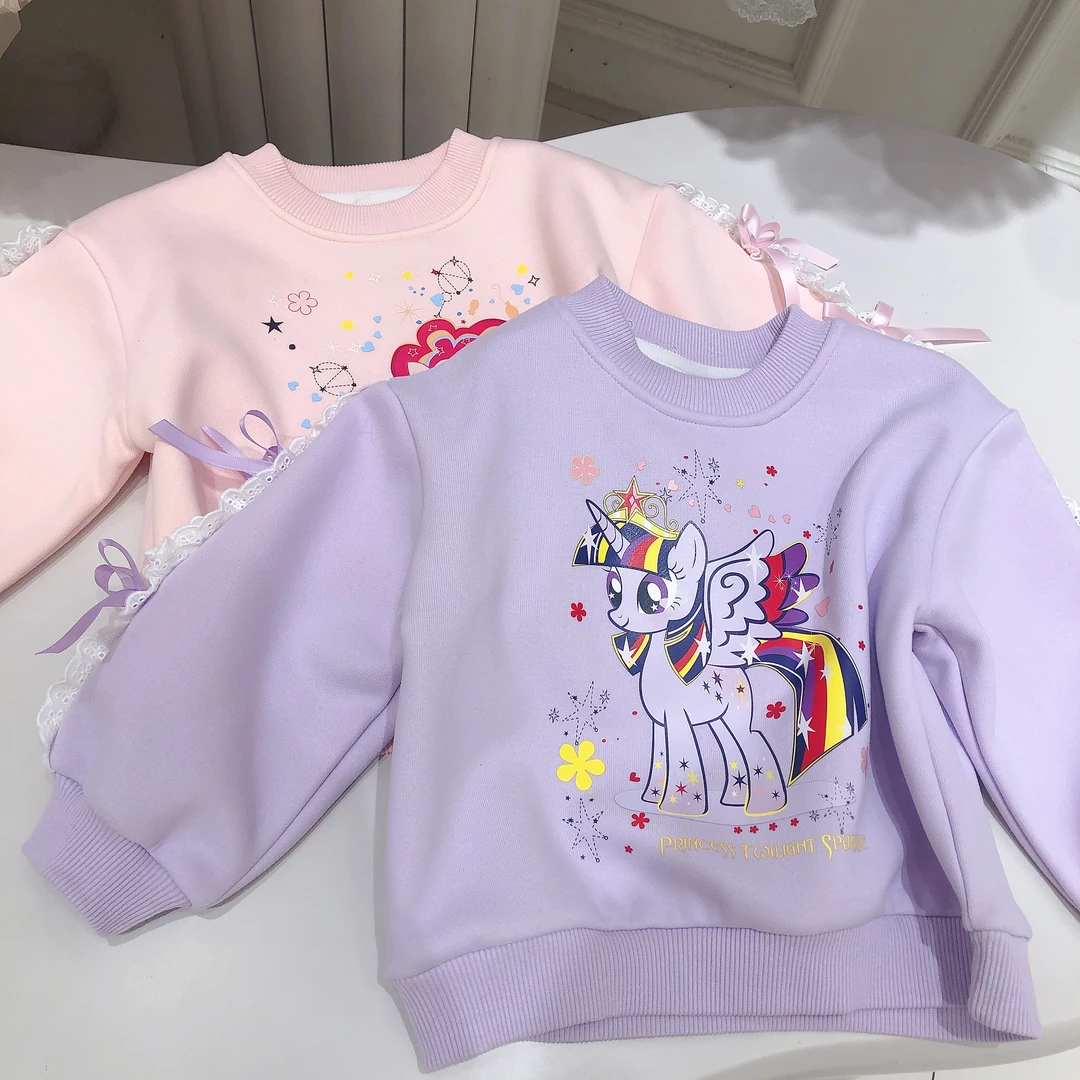 250136女童小马宝莉卫衣加绒加厚款