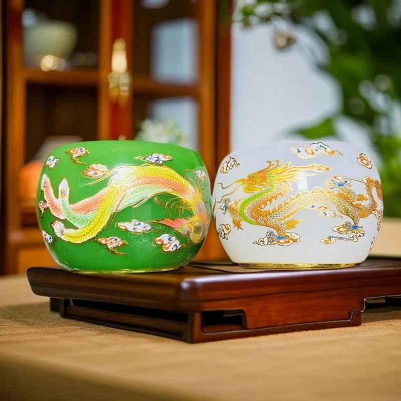 【帝王绿白玉琉套一壶加四杯杯】红酒酒杯精品酒杯精美高端鎏金描金